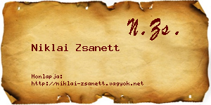 Niklai Zsanett névjegykártya