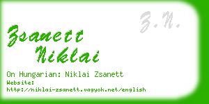zsanett niklai business card